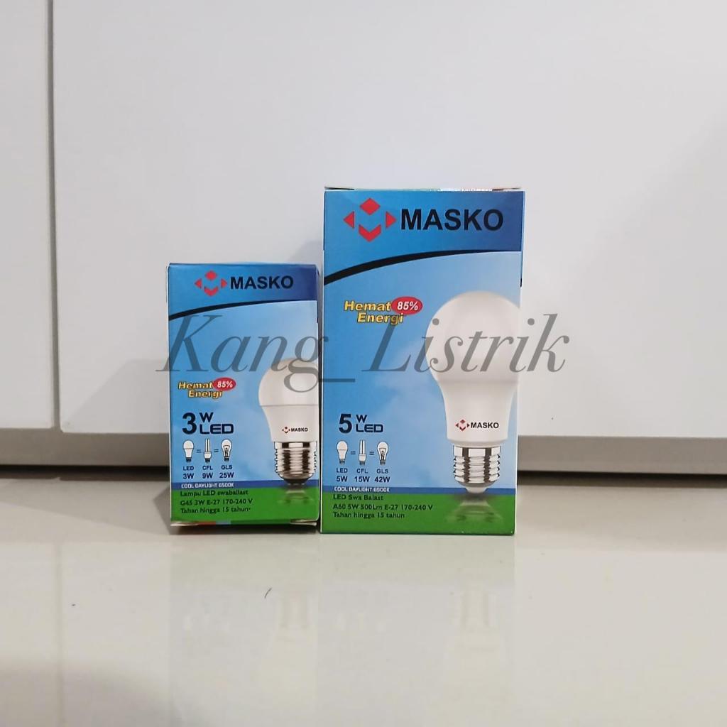 MASKO LAMPU BOHLAM LED BULB 3W 5W / LED BULB MASKO 3 WATT 5 WATT