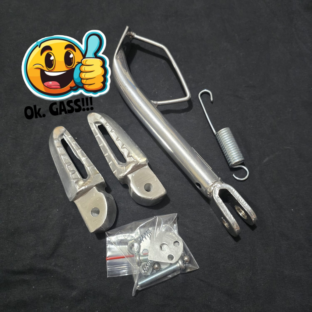 Paket Lengkap Standar Samping  Ring 14 + Step Beat Universal Honda Paketan Standar Ring 14 Plus step