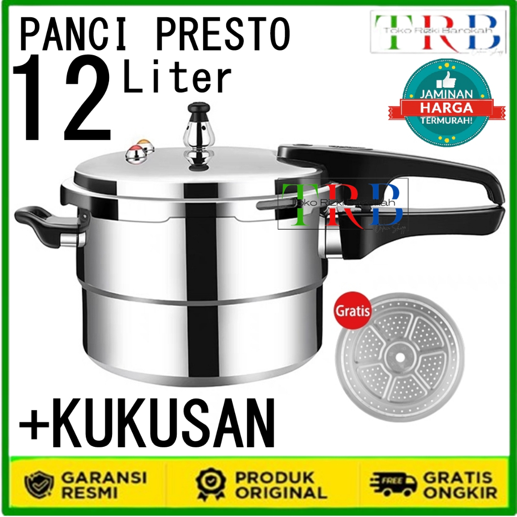 Paling Laku Panci Presto + KUKUSAN PANCI PRESTO 12 LITER/8LITER/ PANCI PRESTO PREMIUM