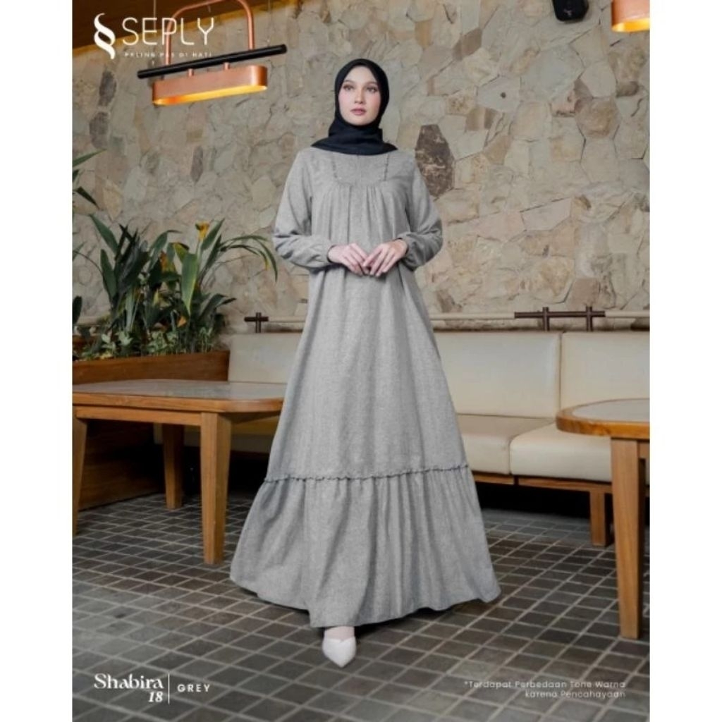 SEPLY SHABIRA 18 GREY GAMIS DEWASA BUSANA MUSLIMAH