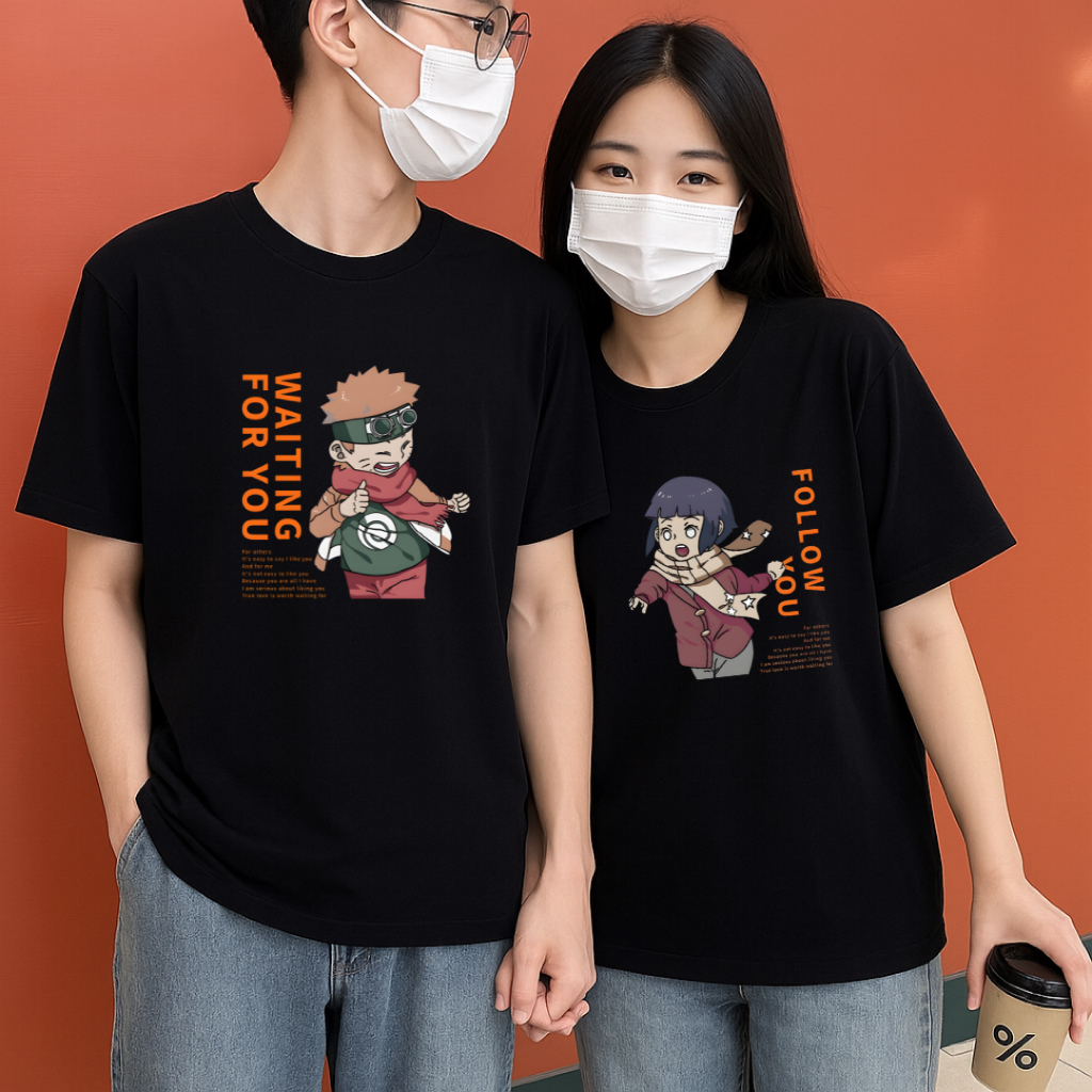 Kaos Couple Remaja Kekinian | Anime Naruto – Baju Kembaran Pacar Lucu & Simple