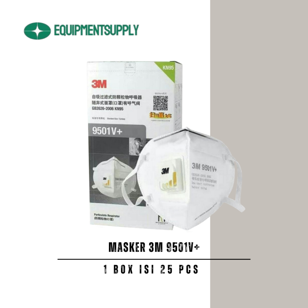 9501V+ Kn95 Isi Masker 3M 9501V+ Kn95 Isi 25 Kemasan Box