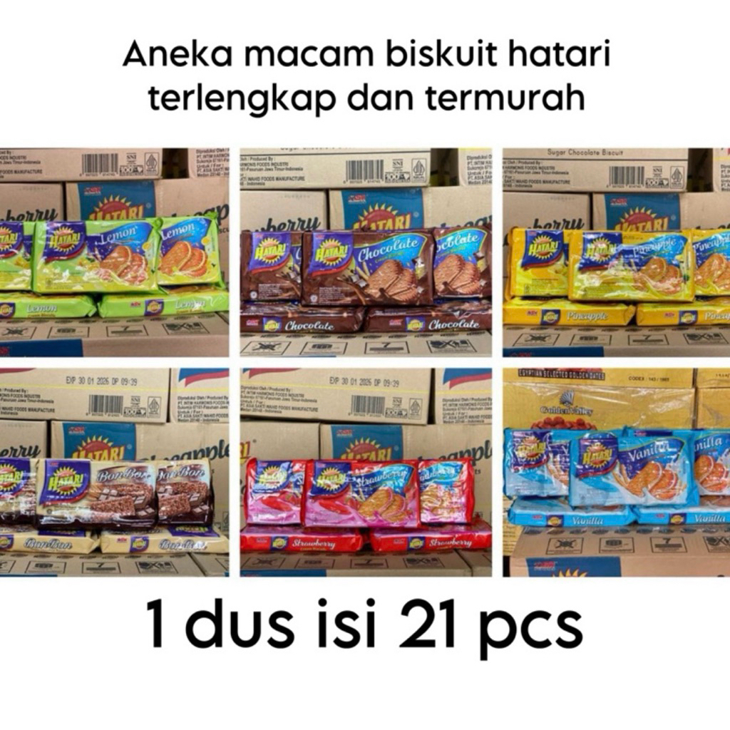 

1 DUS Karton BISKUIT HATARI Hatari Preto, Hatari Twins, Hatari Biskuit Cream banyak varian rasa yg harga termurah