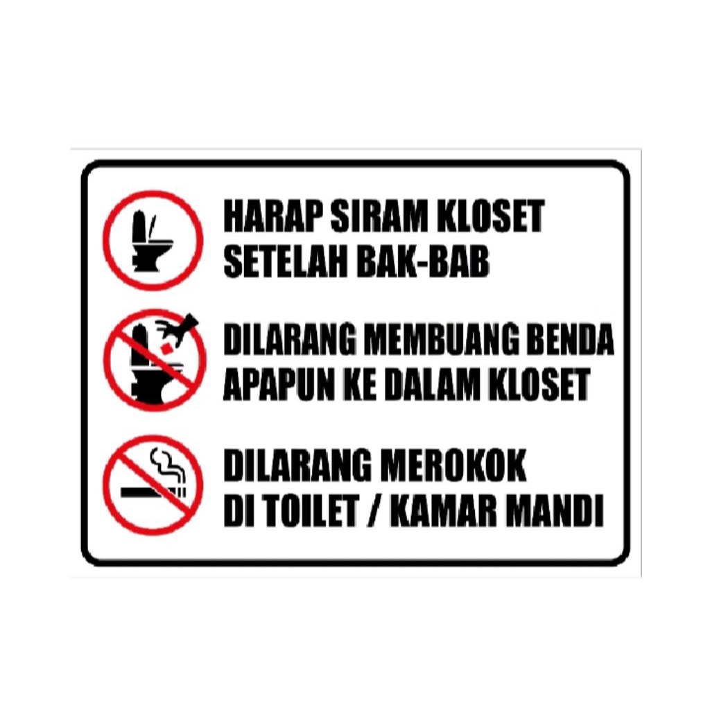 

Stiker vinyl JAGALAH KEBERSIHAN TOILET sign rambu k3