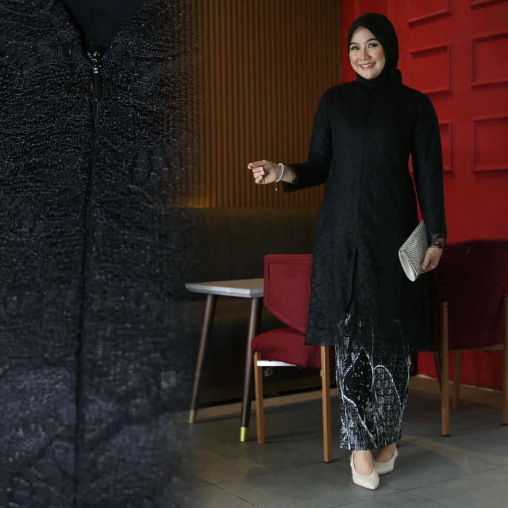 Tunic Brokat Setelan Kebaya Tunik Vinex Busui Only Resleting Depan Kebaya Untuk Pesta Kebaya Wisuda 