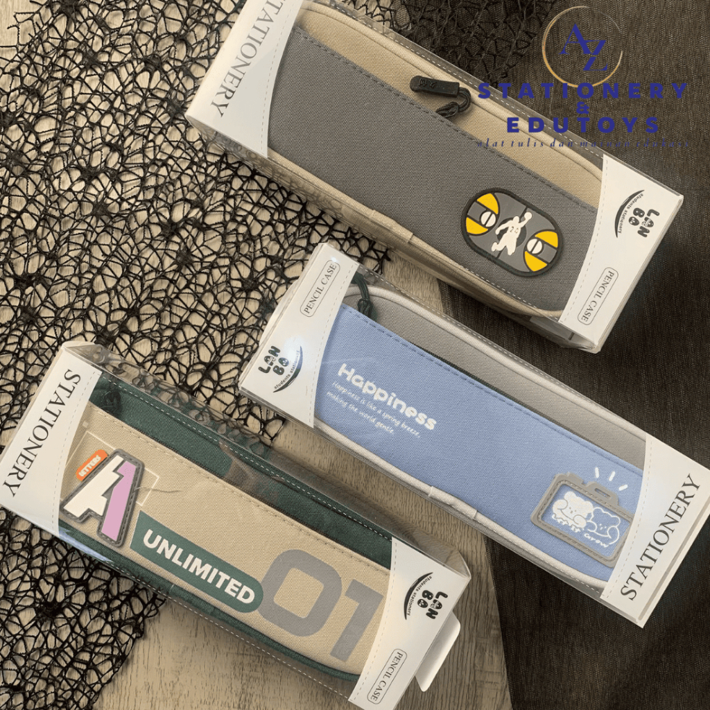 

Squeezy Pencil Case Tempat Pensil Mika Resleting Kain Motif Simple