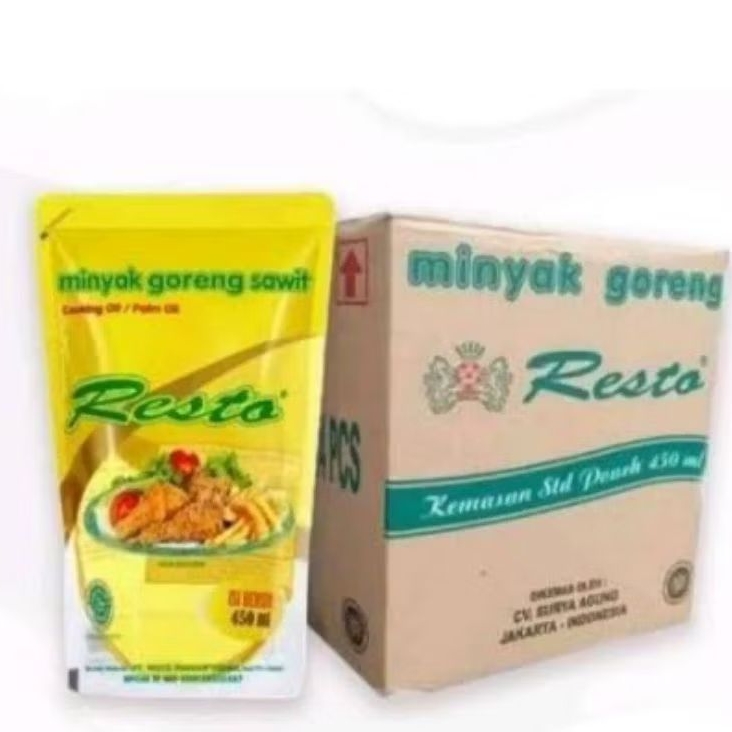

minyak goreng resto 450ml 1dus isi 24pcs