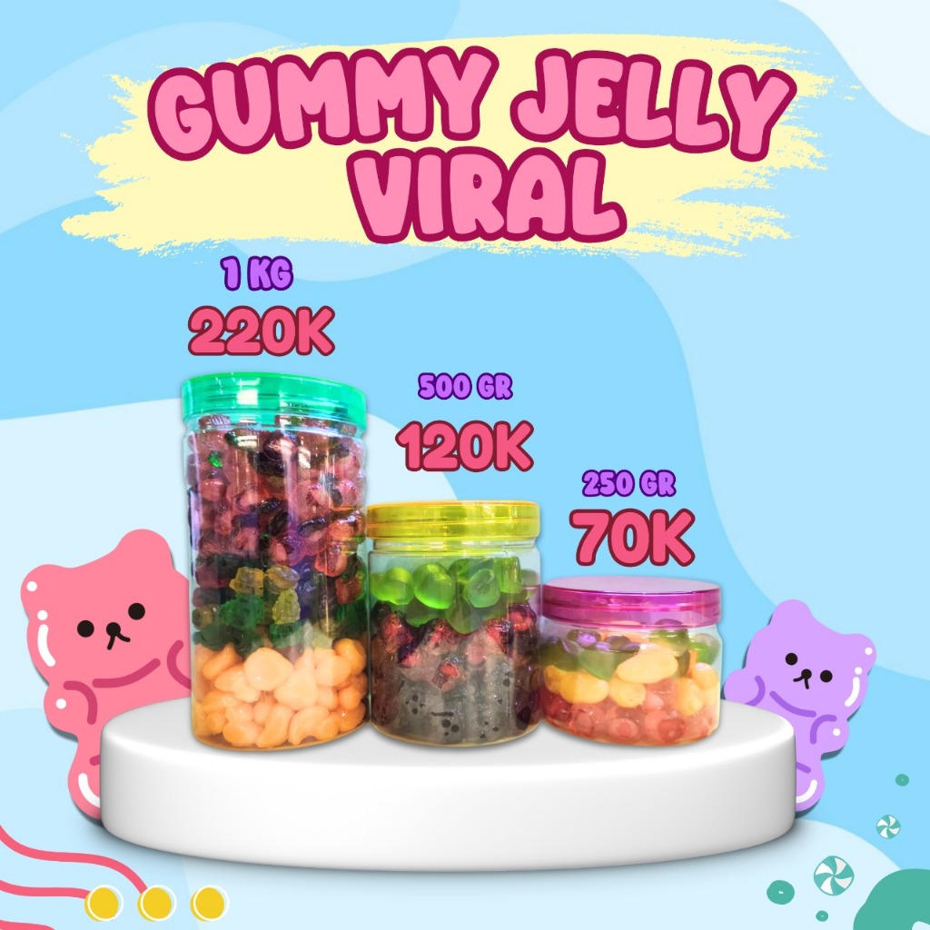 

YUMMYLICIOUS 1KG PERMEN GUMMY CANDY JELLY VIRAL TOPLES MIX
