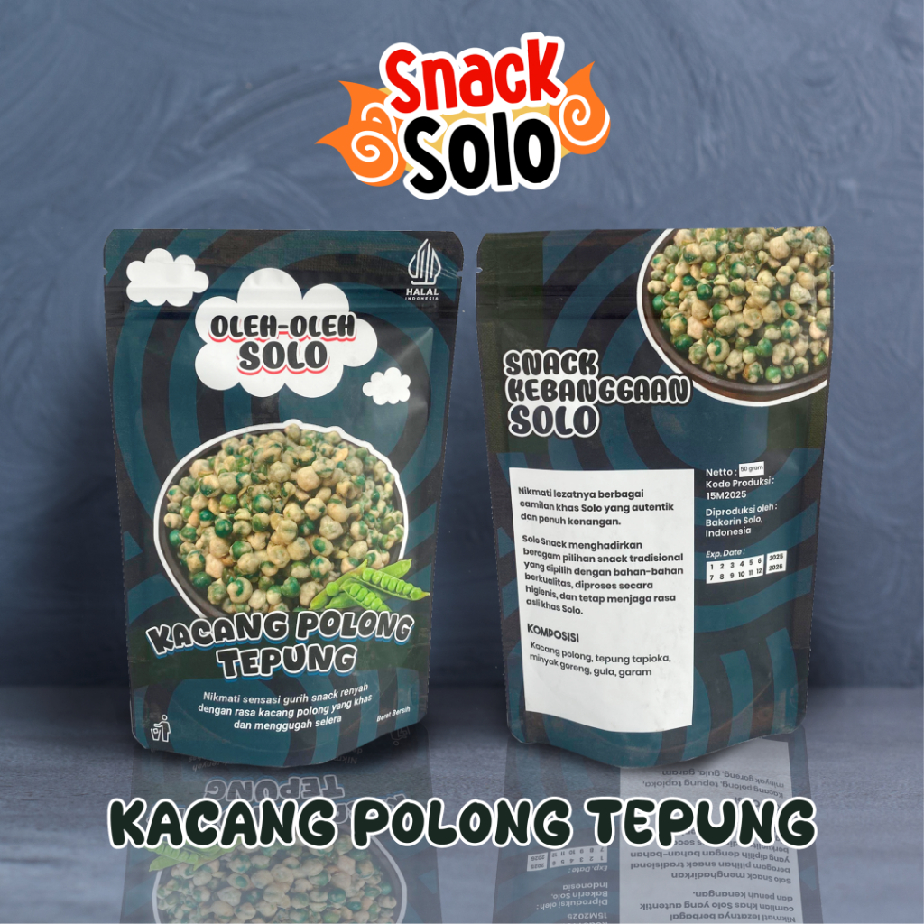 

Kacang Polong Tepung Cemilan Snack 50 gram | Oleh-oleh Solo | Snack Solo