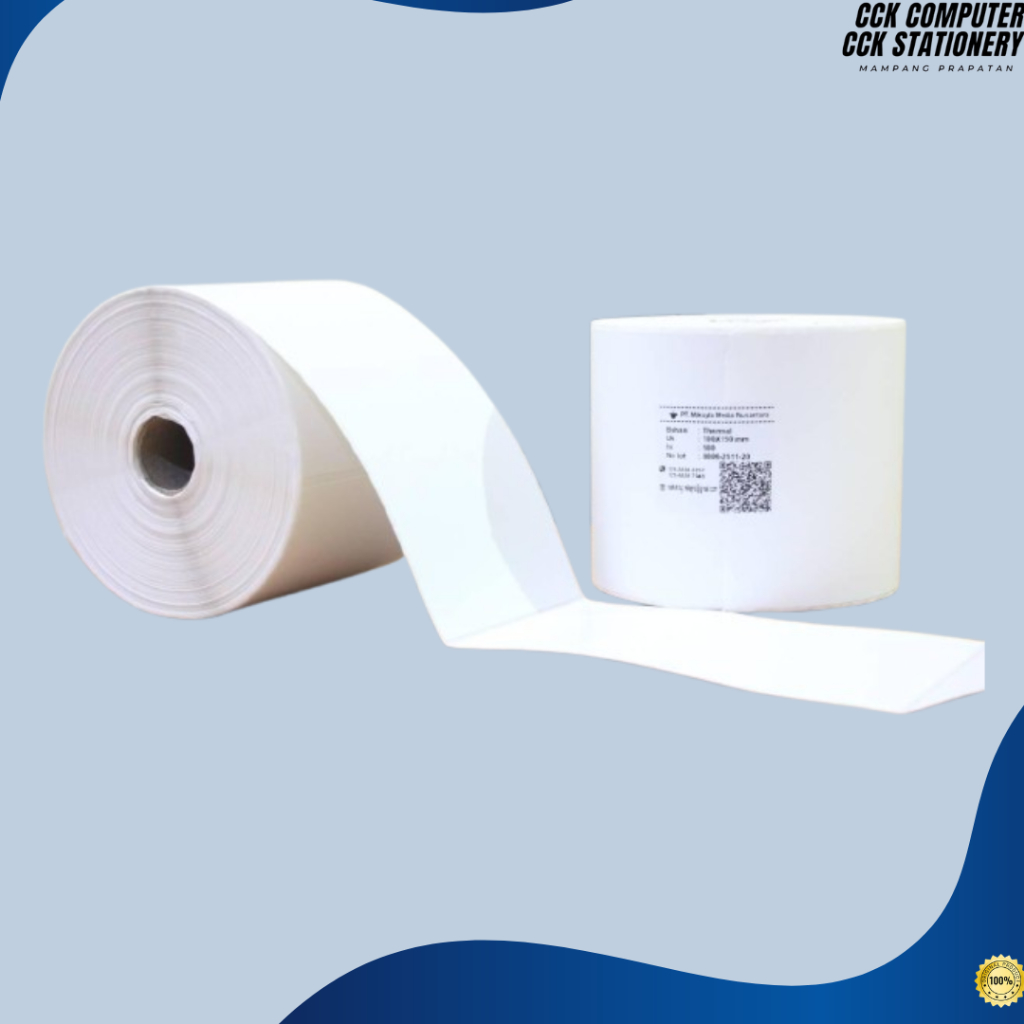 

Kertas thermal sticker label barcode 100x150 mm isi 500pcs Roll