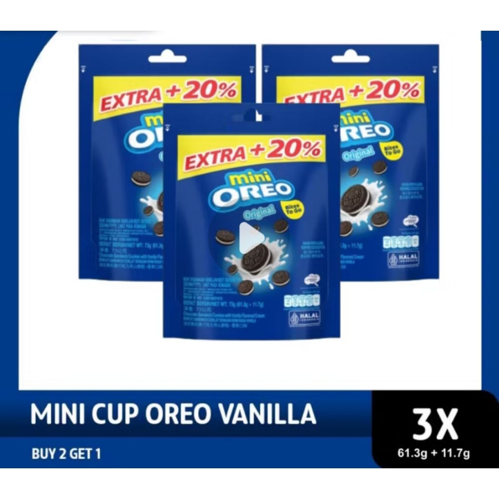 

Oreo Mini bites vanila 61.3gr 3pcs trevelpac
