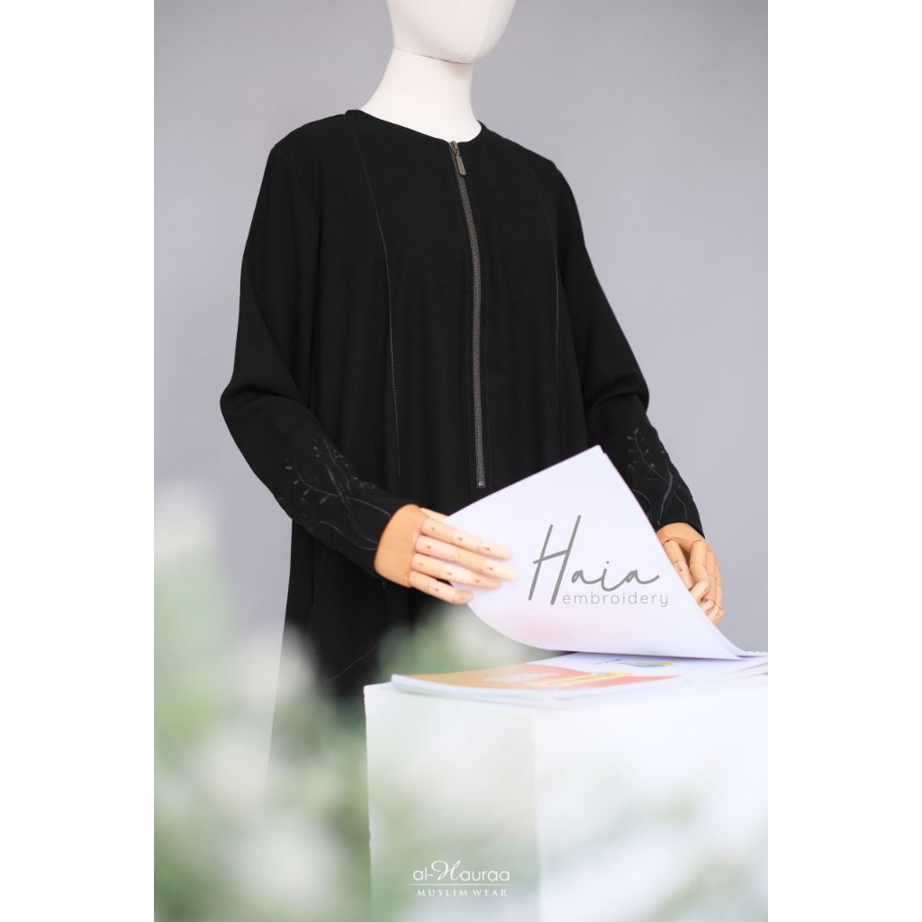 Gamis Hitam Jetblack HAIA By AL-HAURAA