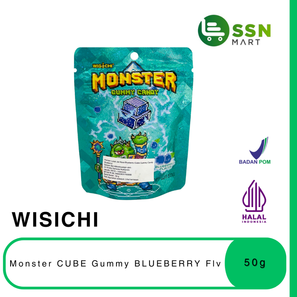 

SSNMart Wisichi Monster CUBE Gummy BLUEBERRY Flv 50g