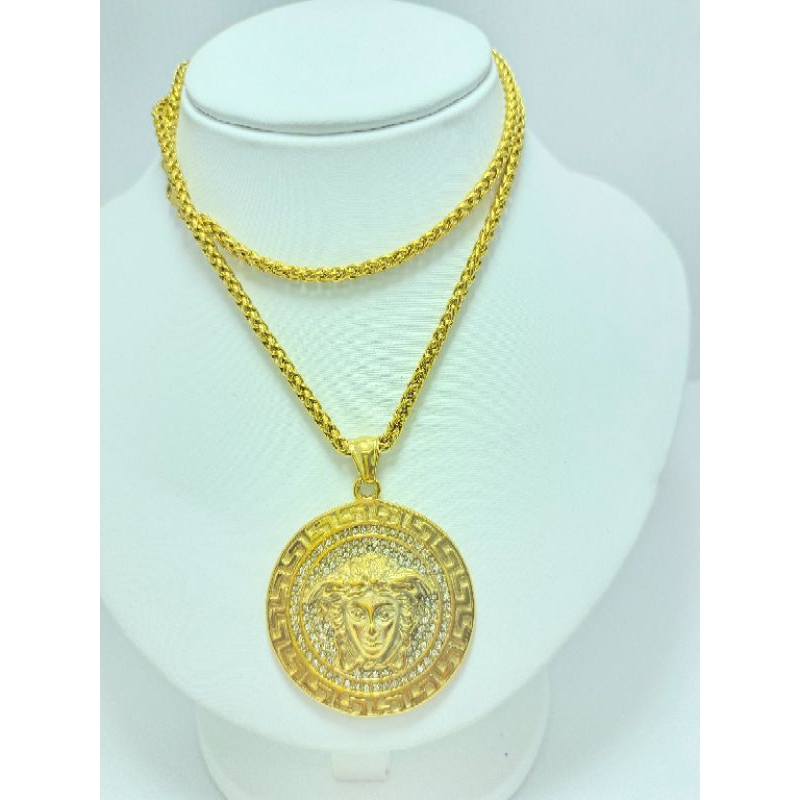 kalung versace stainless steel anti karat