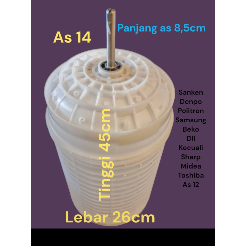 Tabung pengering mesin cuci 8kg Sampay 12kg