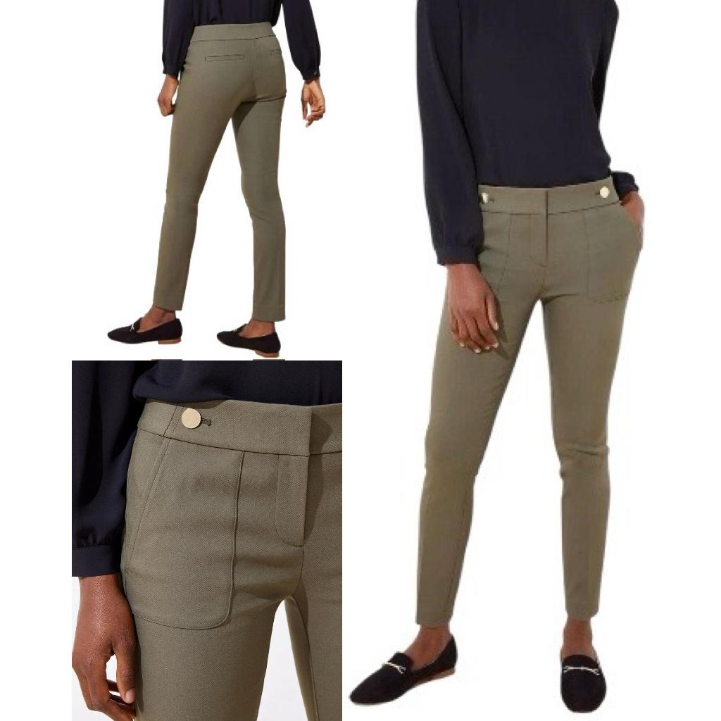LOFT Button Waist Skinny Ankle Pants - 8088