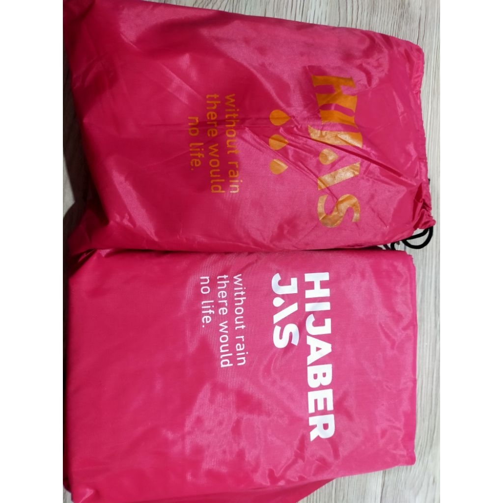 Jas hujan Jubah Non Zipper warna Pink | Jas hujan mantel syar'i Gamis wanita