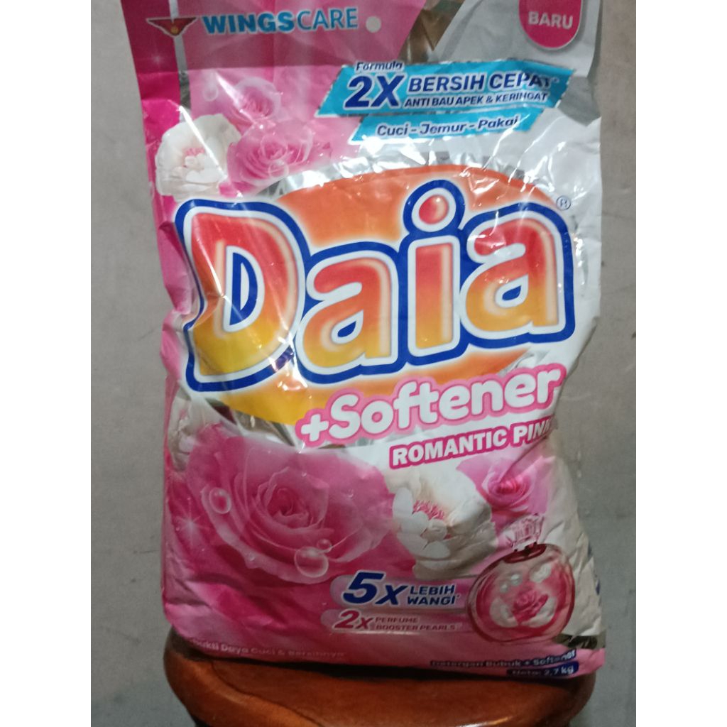 Daia 2,7 Kg Deterjen + Softener Romantic Pink