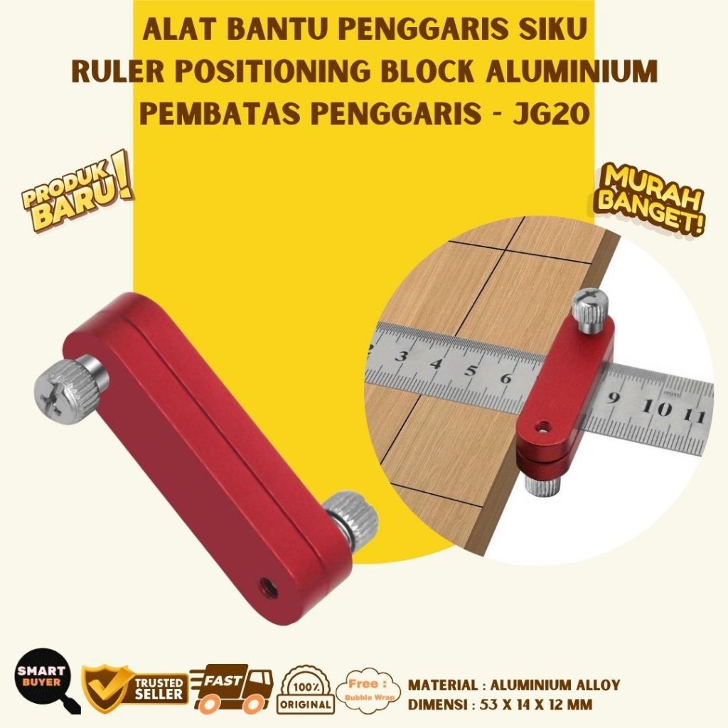 

Alat Bantu Penggaris Siku Ruler Positioning Block Aluminium Pembatas Penggaris JG20 Akurat