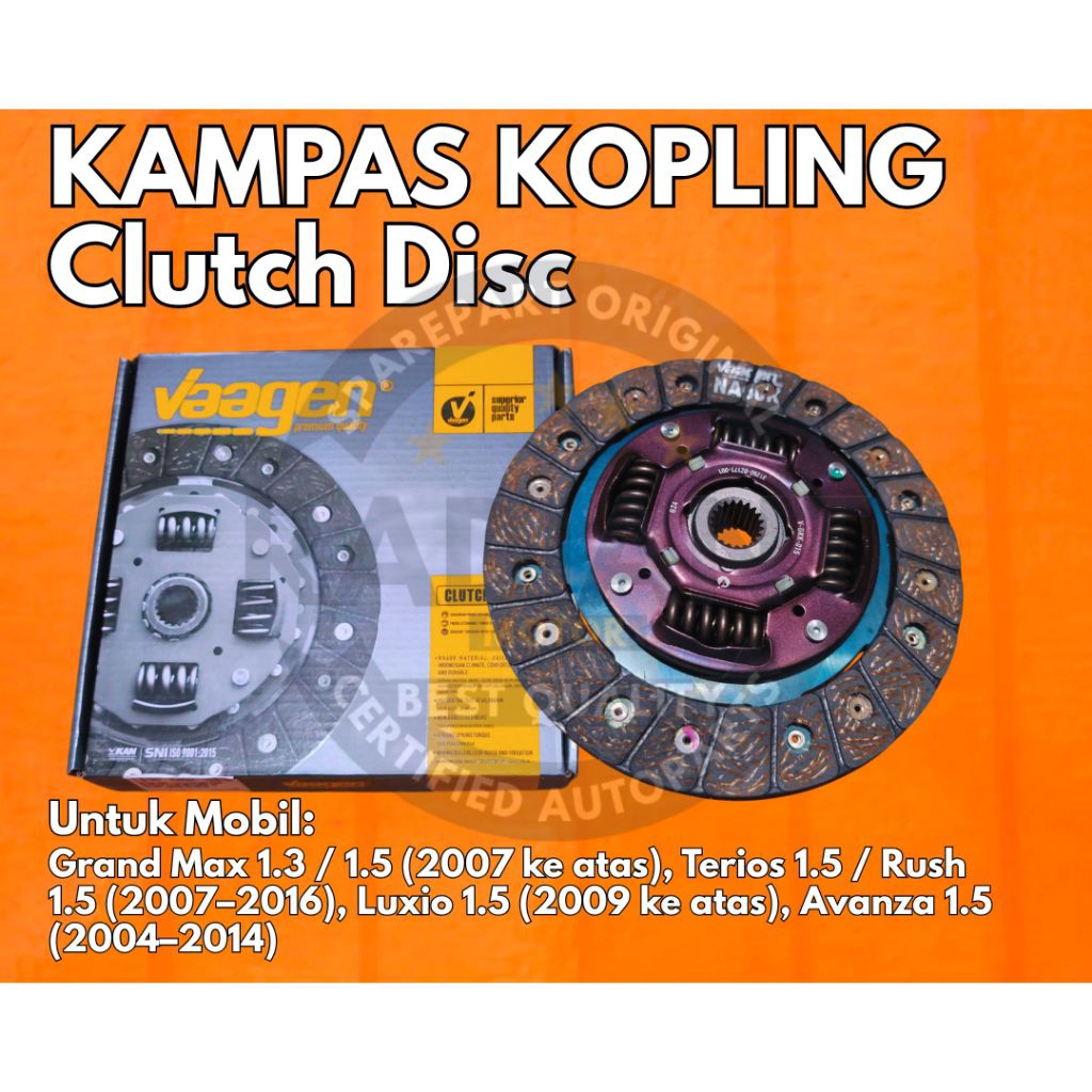 Kampas Kopling Vaagen V-DK015 – Grand Max, Luxio, Avanza, Terios, Rush 1.3/1.5 (2004–2016)