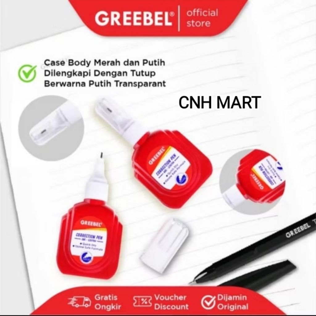 

1 Buah Tip Ex Greebel Merah GBC - 120704 - Tip Ex Cair Grebel