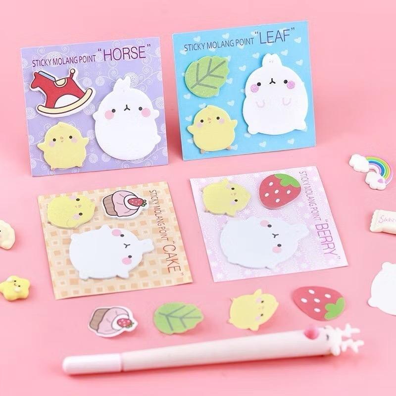 

sticky note notes memo tempel sticker molang Kawaii Cute Girl memo catatan 3 in 1