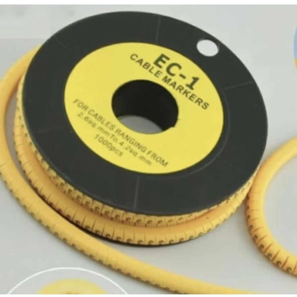 

Kabel Marker EC1 / EC-1 Cable Marker EC 1 Angka 0-9 Huruf A-Z Tanda - Tanda + (per roll)