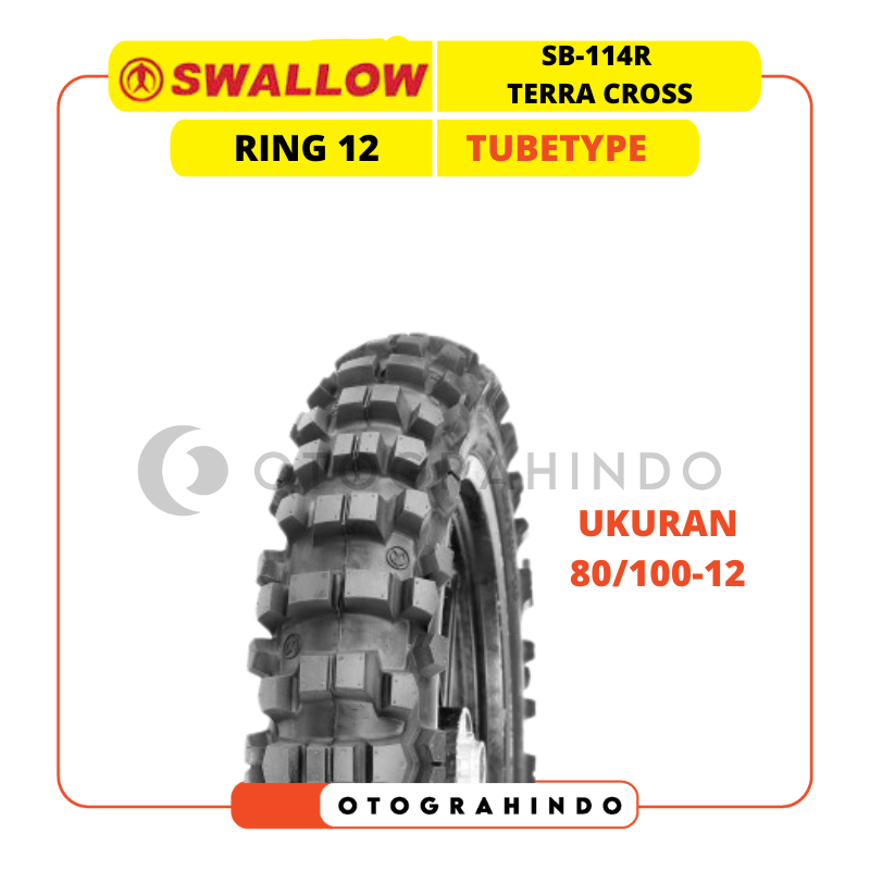BAN LUAR MOTOR TRAIL SWALLOW SB-114 R TERRA CROSS UKURAN 80/100-12 TUBETYPE BAN MOTOR MINI TRAIL
