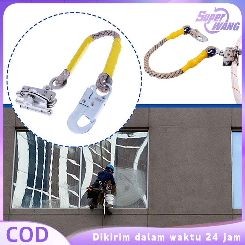 1set Sliding Rope Grab Fall Arrester Diameter Rope 16-20mm Rope Grab Climbing Rope Lanyard Auto Stop