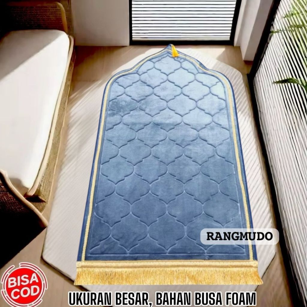Sajadah Tebal Busa Kubah Polos Premium Turki Warna UKuran Besar Bahan Bulu Lembut Halus