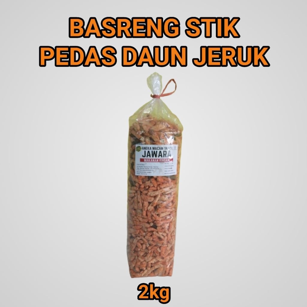 

Basreng Stik Pedas Daun Jeruk | Jawara | 2kg | Keripik | Baso Goreng | Cemilan | Snack
