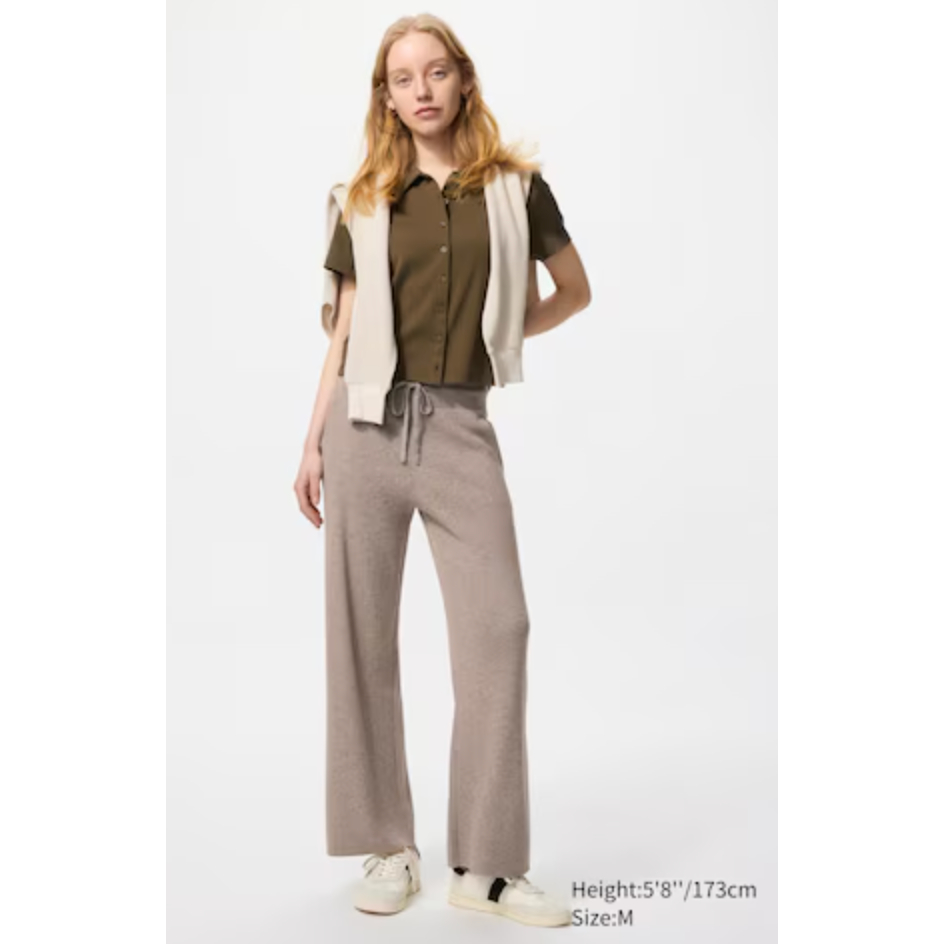 Uniqlo Washable Knit Ribbed Pants Color 33 KHAKI Size S