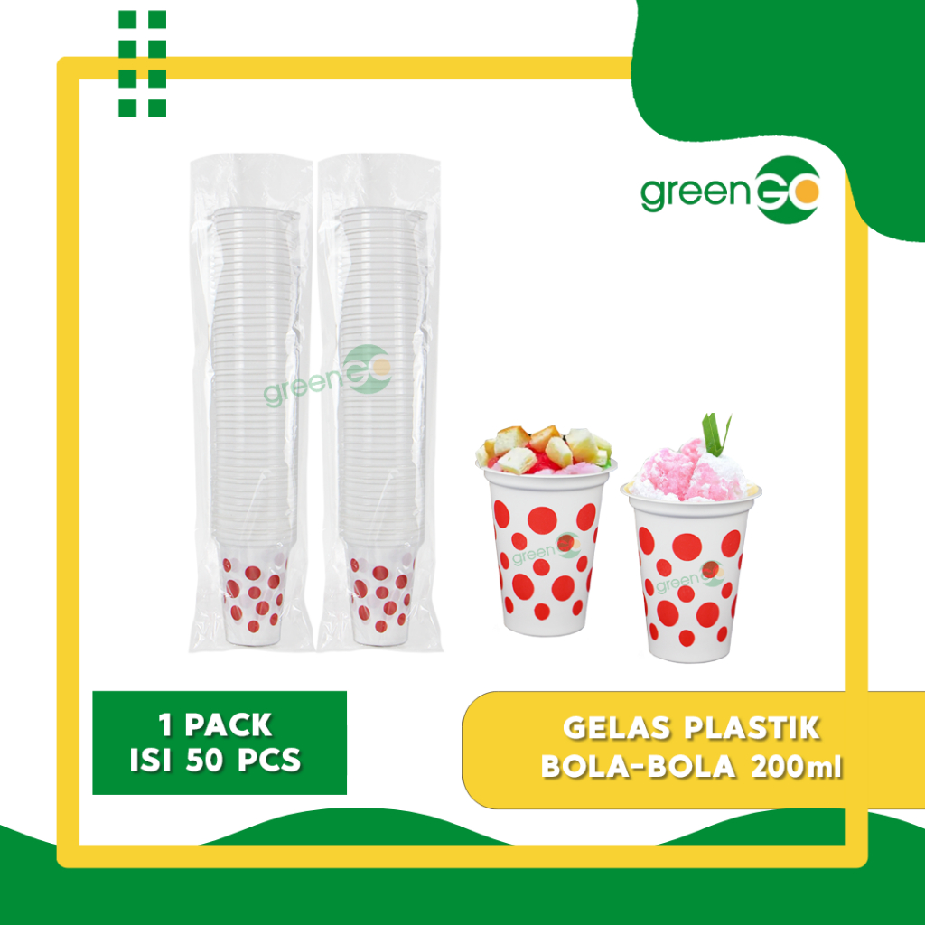 GELAS BOLA-BOLA GELAS MOTIF POLKADOT ISI 50PCS GELAS PLASTIK BADUT GELAS PLASTIK MOTIF POLKADOT GELA