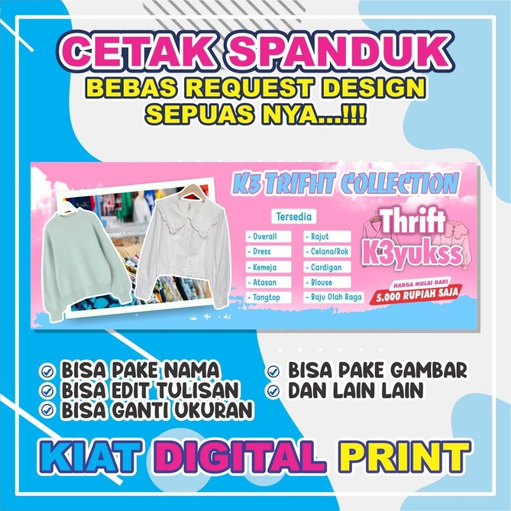 Spanduk / Banner TOKO OLSHOP Bebas Request Design
