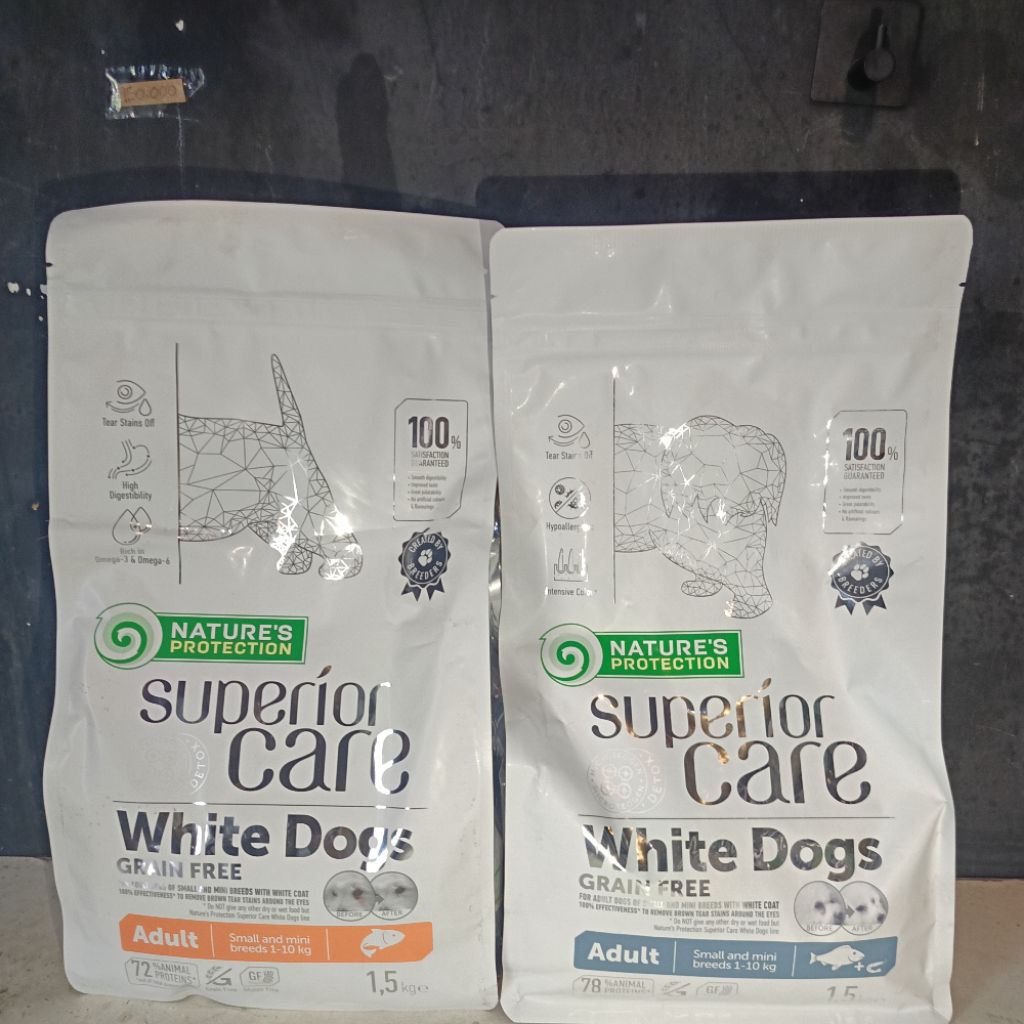 Nature's Protection Superior Care White Dog Adult Puppy Dog food / Makanan Anjing1,5kg