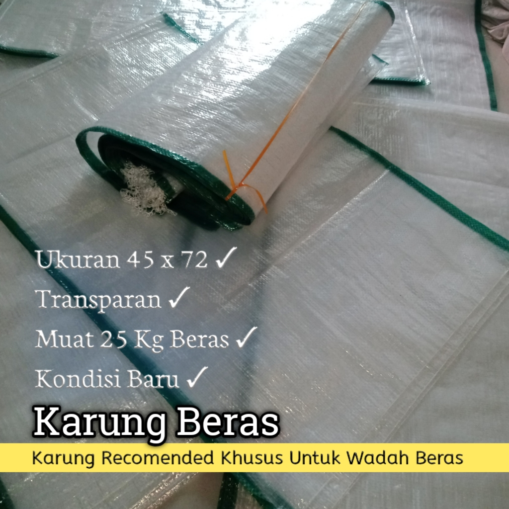Karung Beras Transparan muat kapasitas 15kg - 25kg