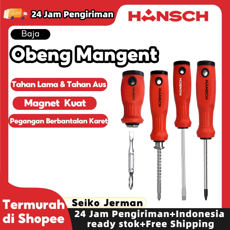 HANSCH Obeng Set Obeng Plus Minus Magnet Obeng Laptop Tembus Obeng Cebol Mini Go-Thru Multifungsi Sc