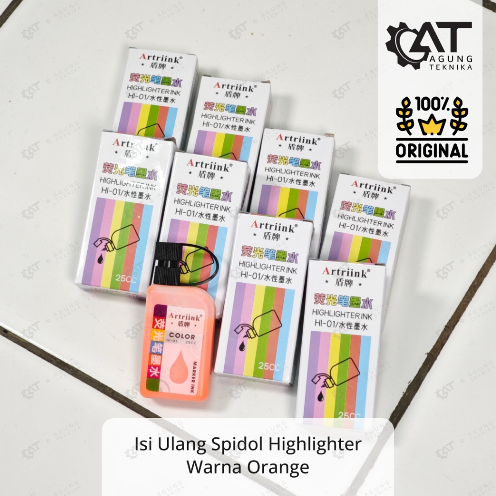 

Tinta Isi Ulang Spidol Stabilo Highlighter warna Orange 25cc