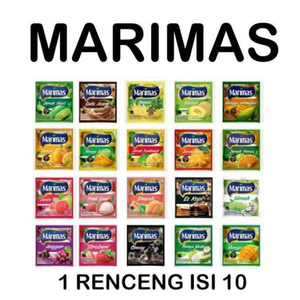 

Serbuk Minuman Marimas 1 Renceng isi 10 pcs