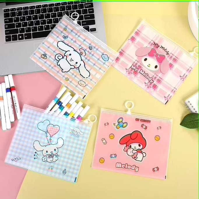 

Veiso_Zipper Stationary Bag Multifungsi Motif Sanrio Melody Monroll / Tempat Pensil Sanrio / Pouch Zipper Sanrio