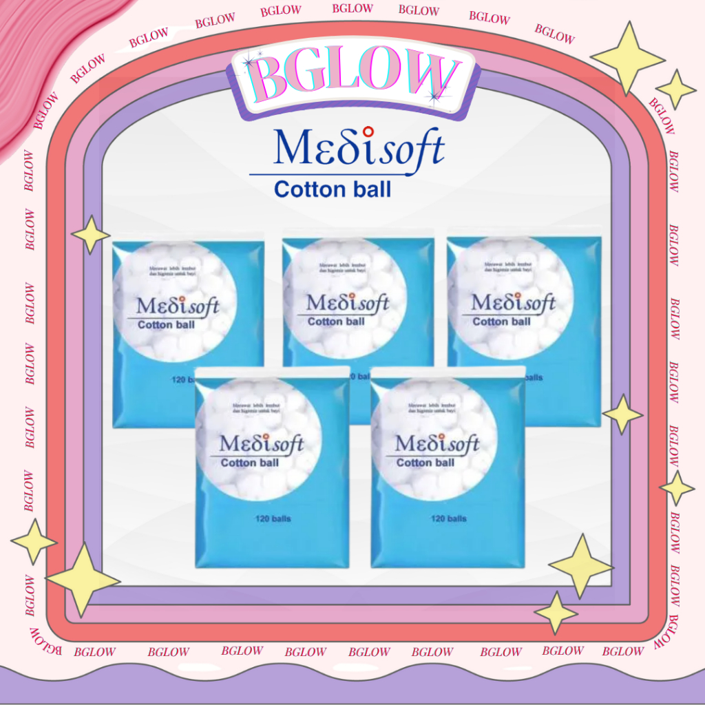 [ISI 5] MEDISOFT   5 BUNGKUS MEDISOFT KAPAS BULAT BIRU 75GR PAKET HEMAT PAKET GROSIR | KAPAS BAYI Ka