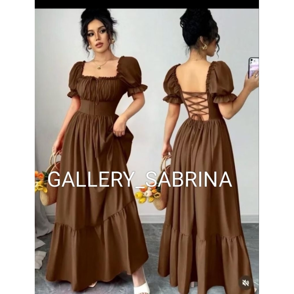 Dress Modern Vintage / Dress Prancis Ala kerajaan Baju Panjang Wanita Gaun Pesta