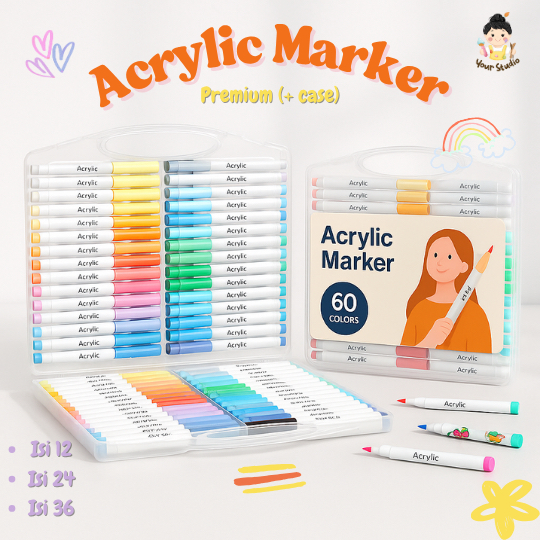 

Acrylic Marker (Spidol Akrilik) Premium Case isi 12, 24, 36 by Your Studio