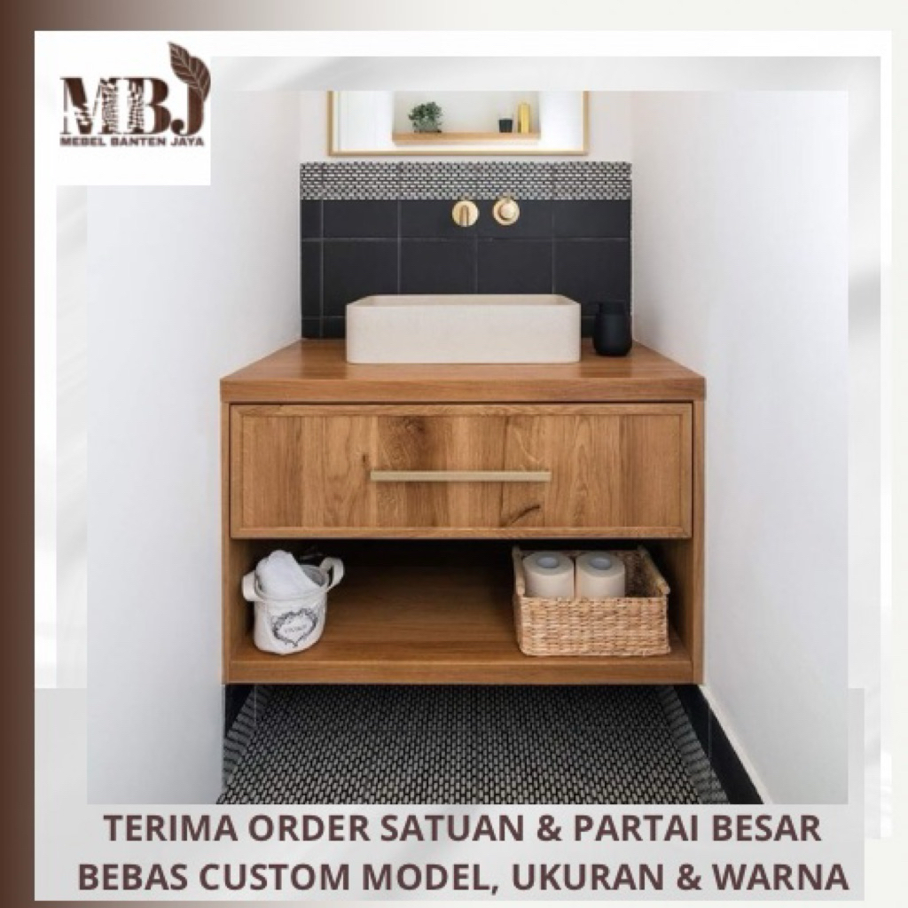 kabinet wastafel gantung meja wastafel