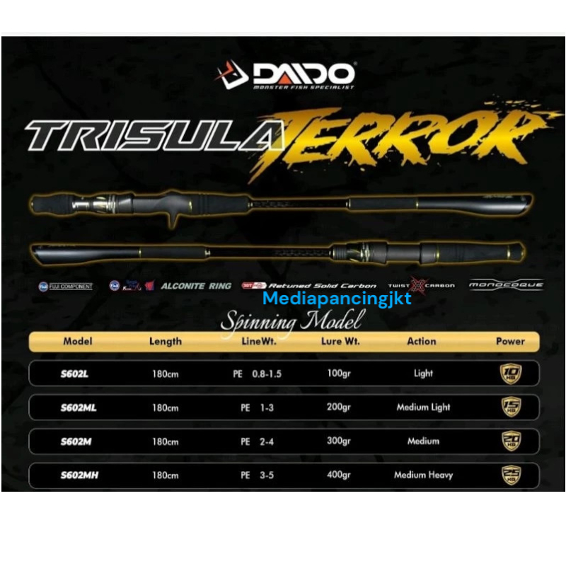 Joran Daido trisula terror 602 Bc dan spinning