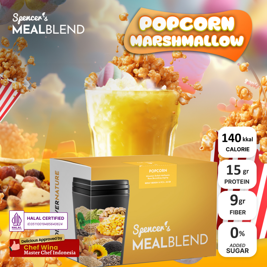 

Spencer's MealBlend Sachet - Multigrain Slimming Drink & Meal Replacement - Popcorn Marshmallow