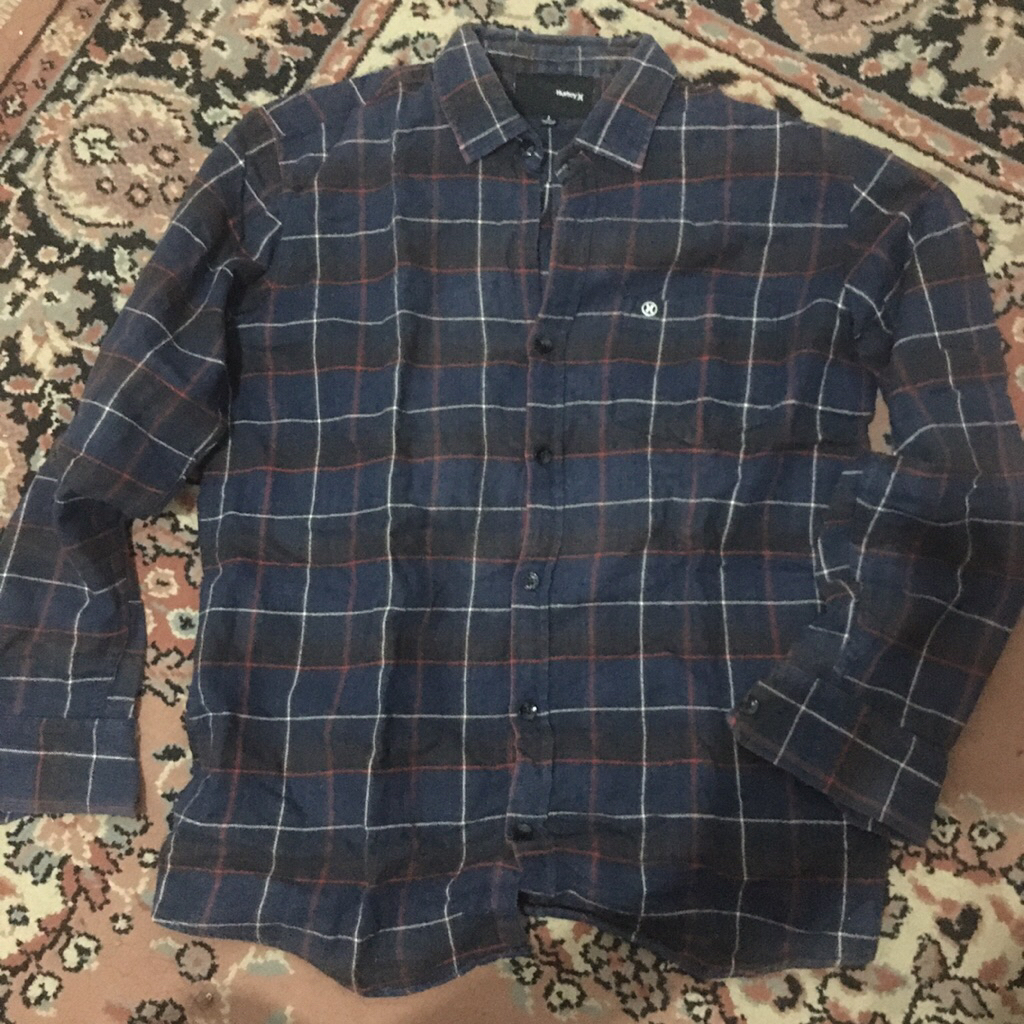 hurley kemeja flannel wool