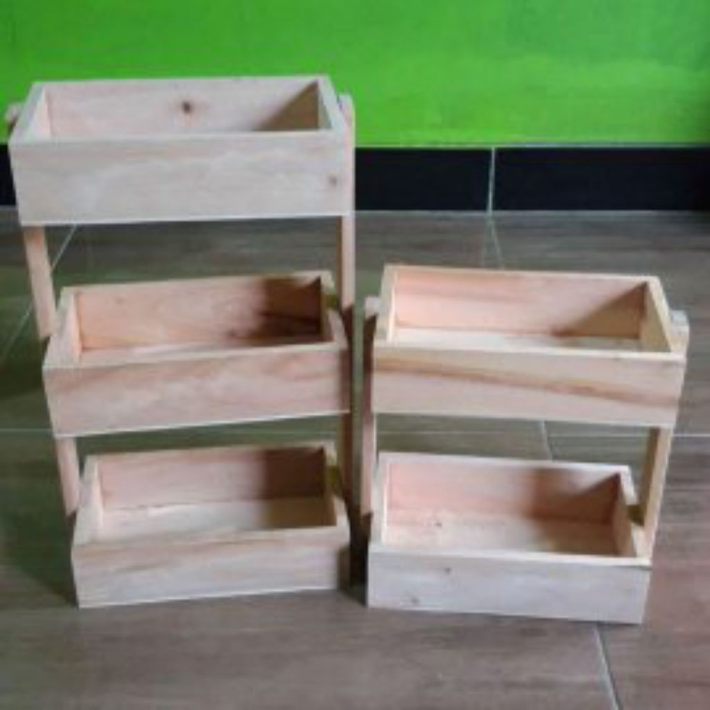 Tempat Bumbu Wadah Bumbu Rak Dapur Rak Susun Kayu Rak Estetik