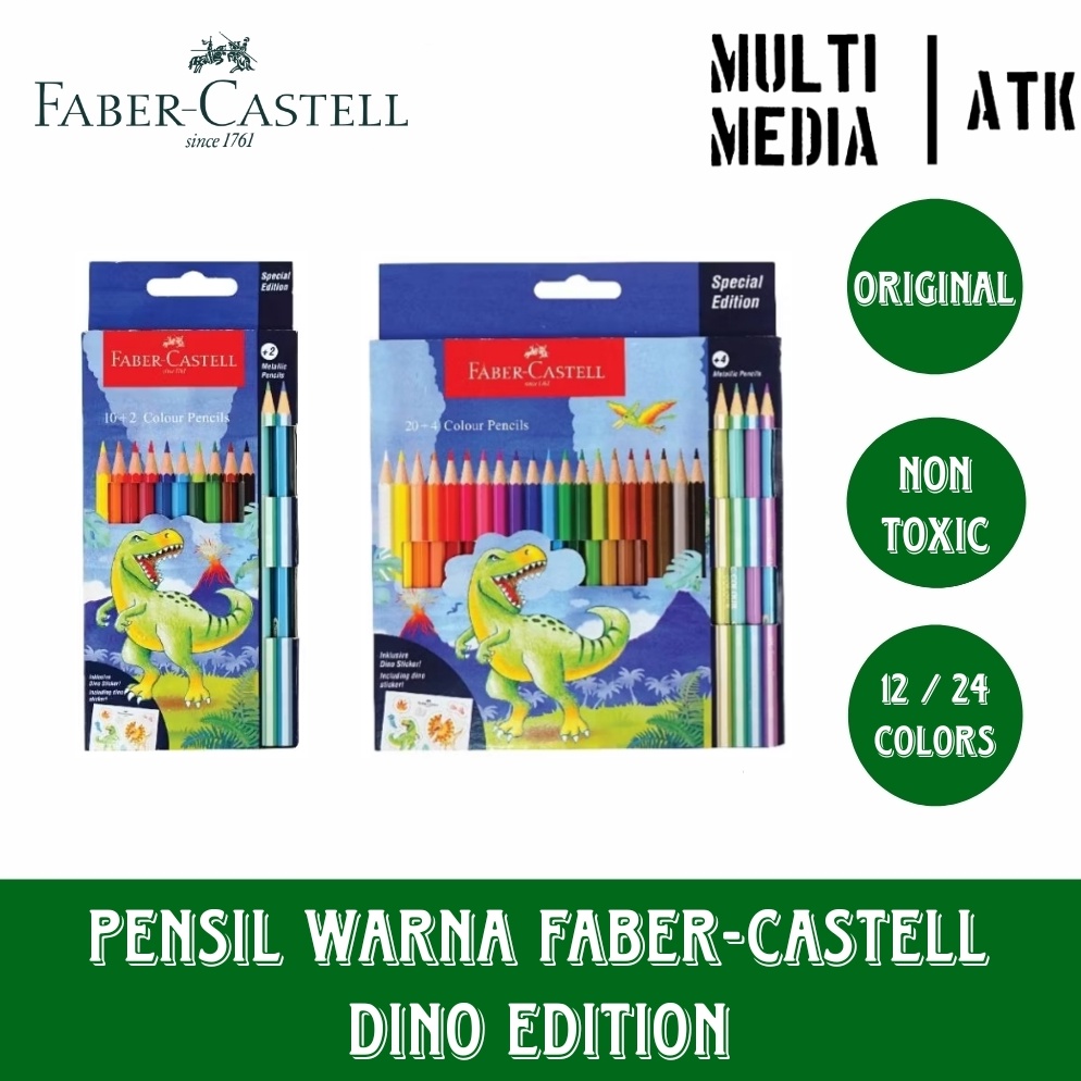 

KODE H22N PENSIL WARNA FABERCASTELL PENCIL COLOUR DINO EDITION