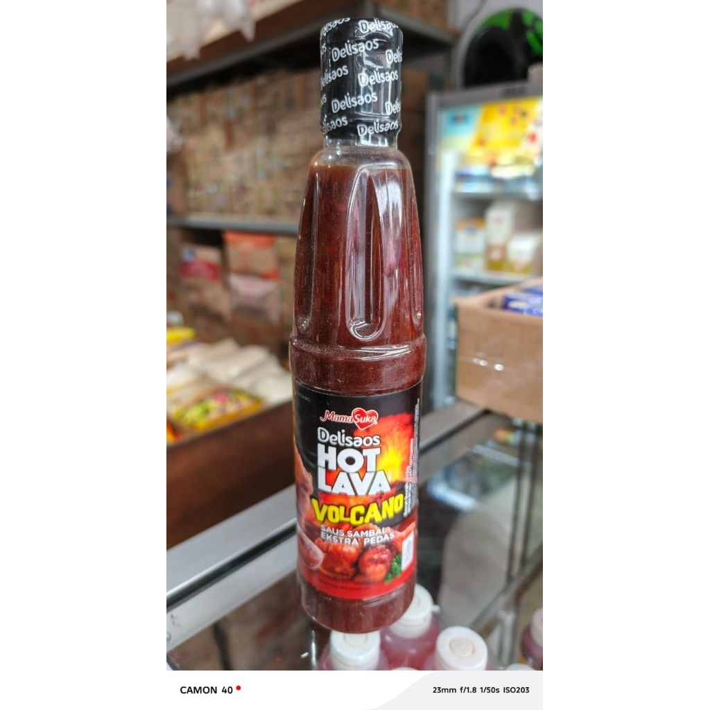 

saus hot lava vulcano mamasuka delisaos kemasan botol 320g halal
